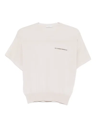 Peserico Fine-knit Short-sleeve Top In Animal Print