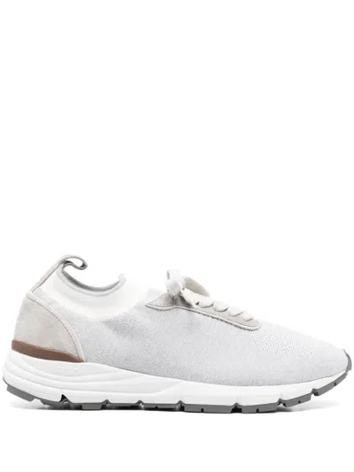 Peserico Fine-knit Sneakers In Grey
