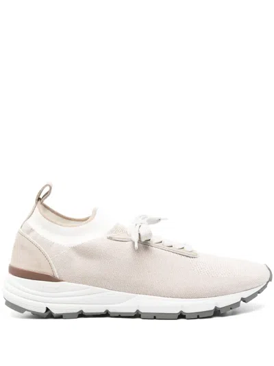 Peserico Fine-knit Sneakers In Neutrals