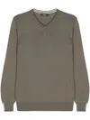 Peserico Side Stripe Detail Sweater In Green