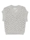 Peserico Textured Sweater Vest In Gray