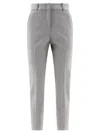 Peserico Fitted Grey Tailored Trousers In Gray