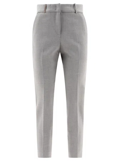 PESERICO PESERICO FITTED GREY TAILORED TROUSERS