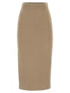 Peserico Fitted Long Skirt In Textured Knit Wool In Multi