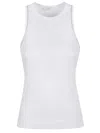Peserico Fitted Sleeveless Top With Shoulder Detailing In White
