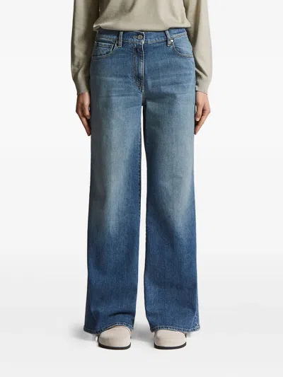 Peserico Five-pocket Button-fastening Jeans In Blue