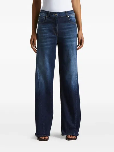 Peserico Five-pocket Design Wide-leg Jeans In Blue