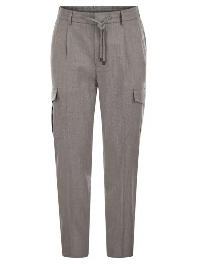 PESERICO FLANNEL CARGO TROUSERS
