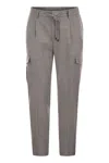 Peserico Men's Wool, Silk And Cashmere Jogger Trousers In Grey