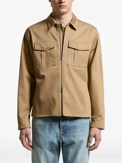 Peserico Flap Pocket Jacket In Neutral
