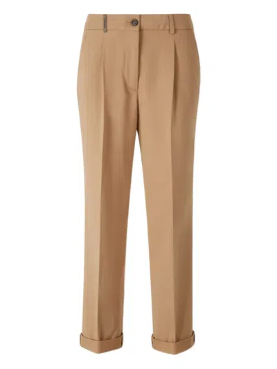 Peserico Flap-pocket Trousers In Neutral