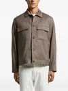 Peserico Flap-pocket Jacket In Brown