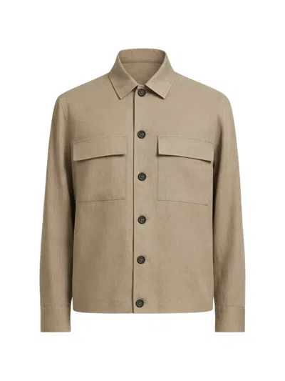 Peserico Flap-pocket Shirt Jacket In Neutral