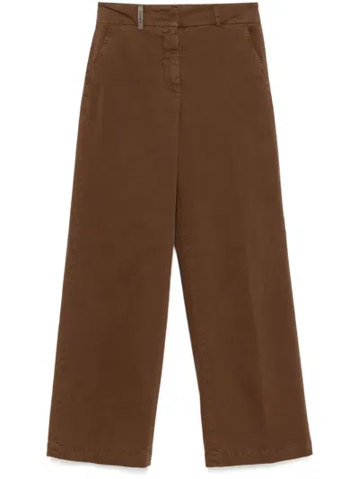 Peserico Flare Bottom Trousers In Brown