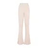 Peserico Flare Knit Rib Nude Fleece Wool Pant