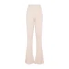 Peserico Flare Knit Rib Nude Fleece Wool Pant In Neutrals