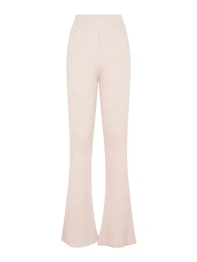 Peserico Flare Knit Rib Pant In Nude