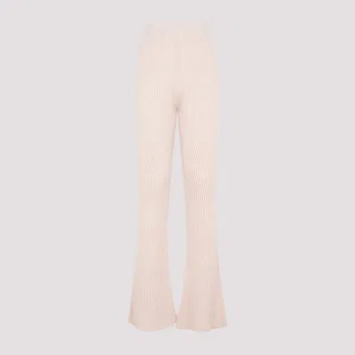 Peserico Flare Knit Rib Pant In Neutral