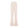 Peserico Flare Knit Rib Nude Fleece Wool Pant In Beige
