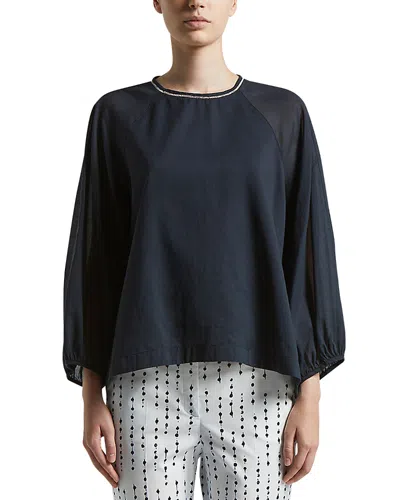 Peserico Flared Blouse In Space Blue