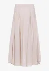 Peserico Cotton Midi Skirt In Beige