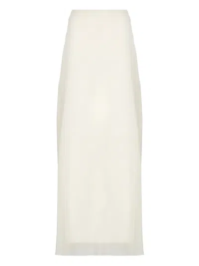 Peserico Flared Satin Skirt In White