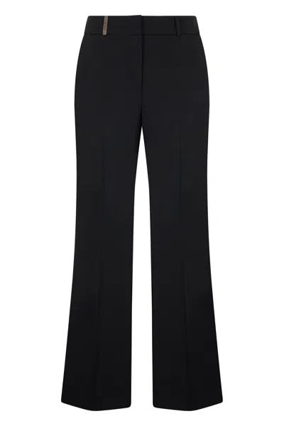 Peserico Flared Trousers In Black