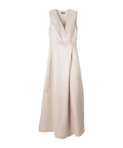 Peserico Flared V-neck Jumpsuit In Neutral