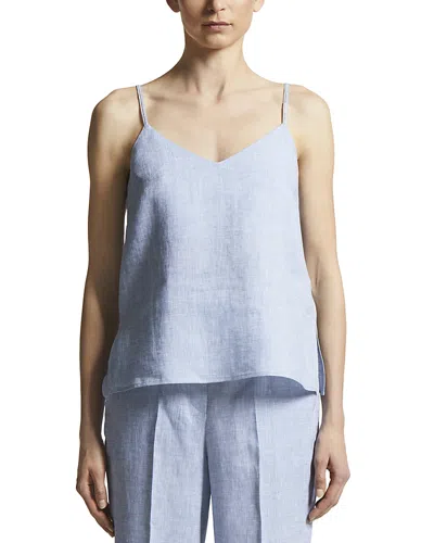 Peserico Flax Linen V Neck Camisole In Sunrise Blue