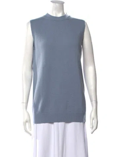 Pre-owned Peserico Fleece Crew Neck Sweater In Blue