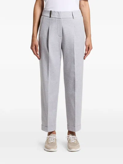 Peserico Fleece Trousers In Blue