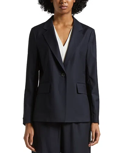 Peserico Fleece Wool Blazer In Space Blue