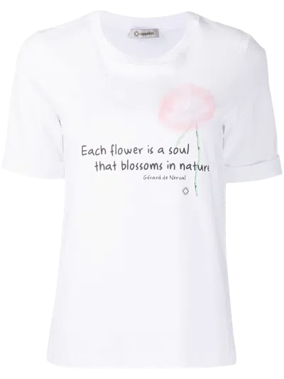 Peserico Floral Embellished T-shirt In White