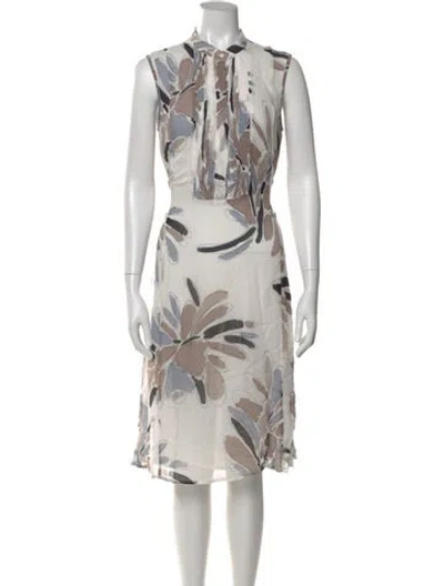 Pre-owned Peserico Floral Print Knee-length Dress In Multi
