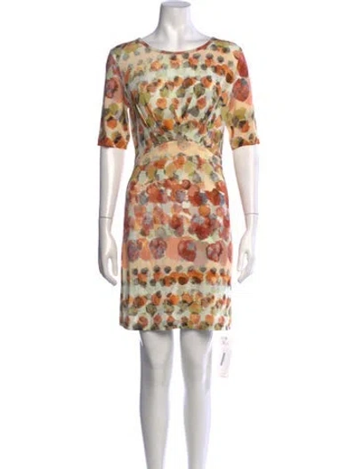 Pre-owned Peserico Floral Print Knee-length Dress In Multicolor