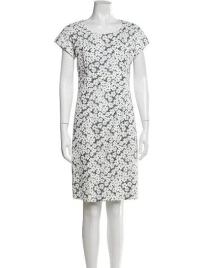 Pre-owned Peserico Floral Print Knee-length Dress In White