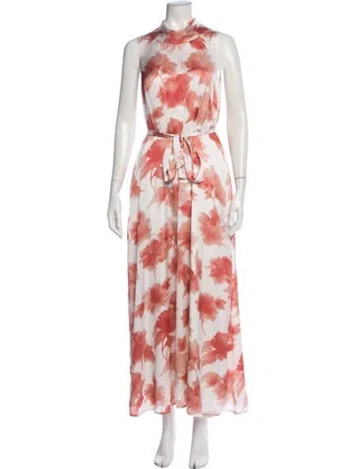 Pre-owned Peserico Floral Print Long Dress In Multi