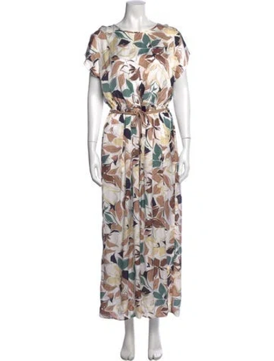 Pre-owned Peserico Floral Print Long Dress In Multicolor