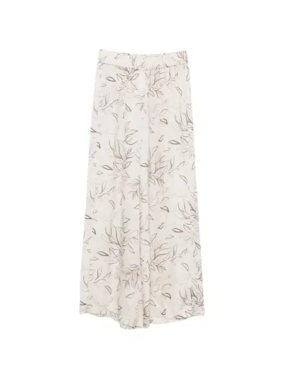 Peserico Elasticized Waist Palazzo Pants In Multi