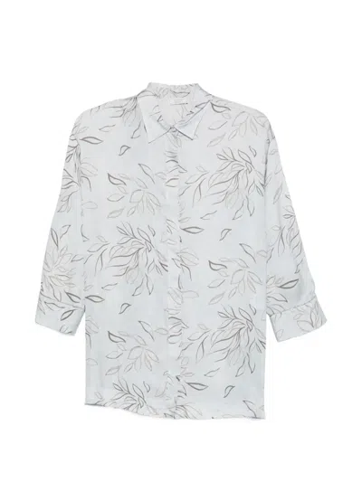 Peserico Floral-print Shirt In White