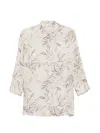 Peserico Beige Blouse Leaf Pattern Blouse In Neutral