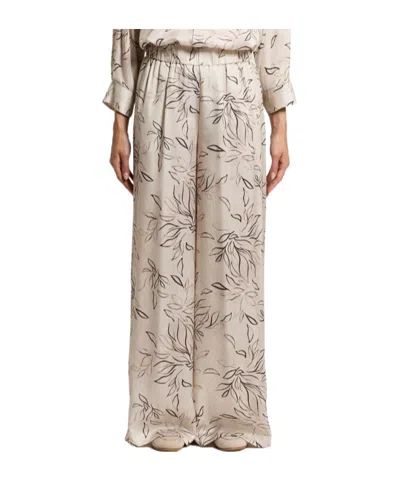Peserico Floral-print Palazzo Pants In Brown