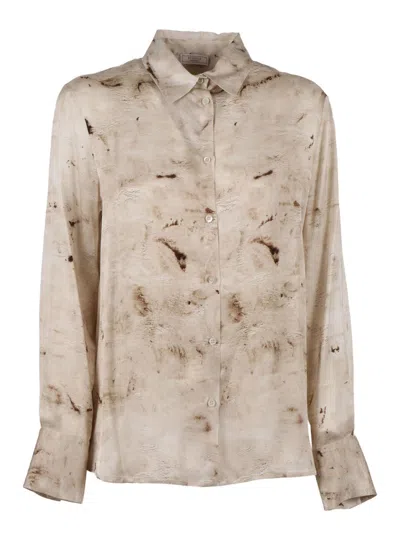 PESERICO FLOWING BLOUSE IN LIGHT BEIGE
