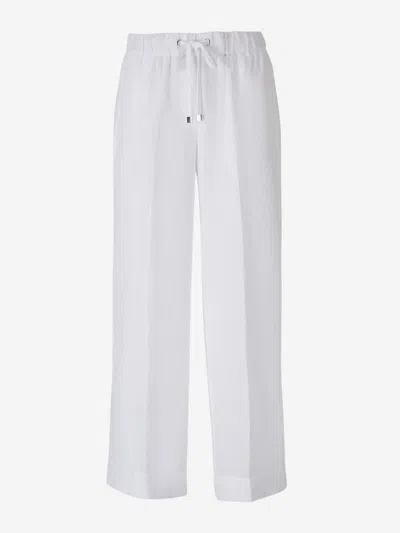Peserico Flowy Linen Pants In White