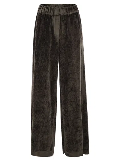 Peserico Fluid Corduroy Trousers In Brown