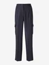 Peserico Formal Cargo Pants In Navy Blue