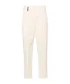 Peserico Frayed-brim Cropped Trousers In White