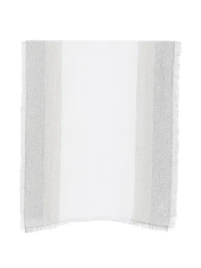 Peserico Frayed Scarf In Gray