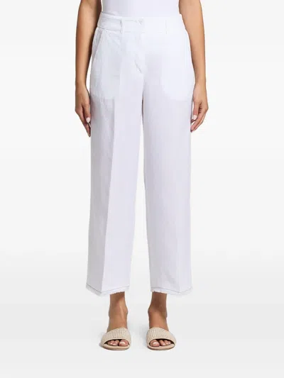 Peserico Frayed-hem Trousers In White