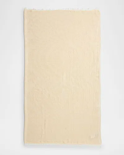 Peserico Fringe-trim Shimmer Jacquard Scarf In Barley